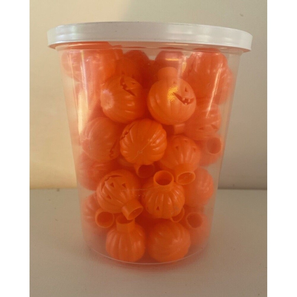 Vintage 53 Piece Halloween Pumpkin Jack O Lantern Blow Mold String Light Covers